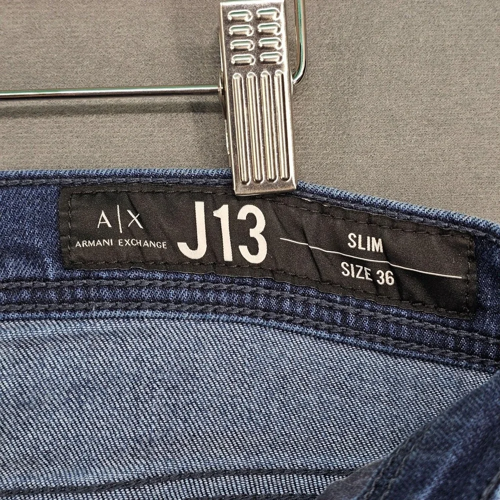 Armani Exchange J13 Jeans Mens 36x31 Blue Slim Straight Stretch Denim Pants